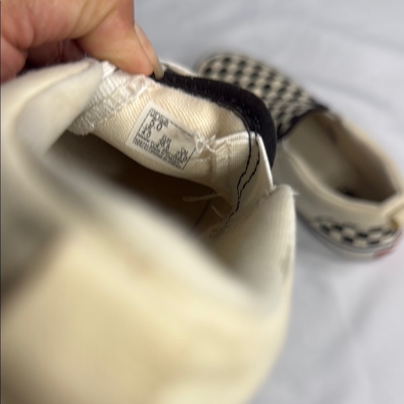 Vans Black and White Slip-On Sneakers Iconic Checkerboard - Picture 8 of 8